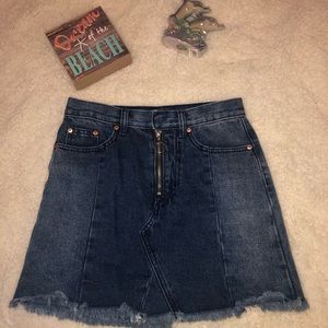!SOLD! Fringe bottom Denim mini skirt!